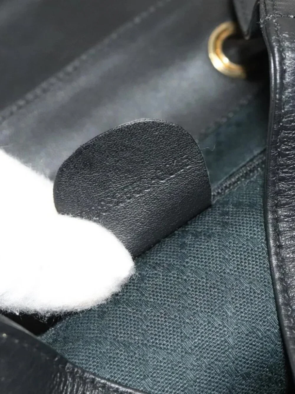 GUCCI Bamboo Backpack Leather Black Gold - Picture 14 of 16